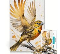 Rompecabezas para Adultos con diseño de pájaro Amarillo en Acuarela,1000 Piezas,para desarrollar la Memoria,Ajuste Estable,sin Piezas Que se muevan,Compacto,Ideal para Jugar en Familia (38x26cm)