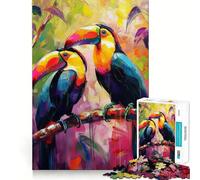 Rompecabezas para Adultos con diseño de Pareja de tucanes, 1000 Piezas, Juguete para ejercitar la Mente, diseño Relajante, Regalo de Papá Noel 38x26cm