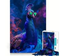 Rompecabezas para Adultos con diseño de Pavo Real Pintado a Todo Color, 1000 Piezas Juguete para ejercitar la Mente, Relajante y fácil de armar ¡Un Regalo increíble! (38x26cm)