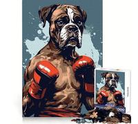 Rompecabezas para adultos con diseño de perro boxeador, 1000 piezas, para concentrarse, desarrollar la capacidad de escape y vivir una experiencia tranquila Un regalo original y bien pensado (50x75cm)