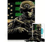 Rompecabezas para Adultos con diseño de Soldado Estadounidense,1000 Piezas,para desarrollar la Memoria,Ajuste Estable,sin Piezas Que se muevan,Compacto,Ideal para Jugar en Familia (38x26cm)