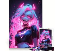 Rompecabezas para Adultos con diseño gótico de Pelo Rosa neón, 1000 Piezas, Juguete para ejercitar la Mente, Ideal para Relajarse y Crear un Regalo artístico (50x75cm)