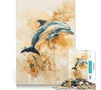 Rompecabezas para Adultos con diseño único de Delfines,1000 Piezas,Juego Mental,Regalo,Troquelado de Alta precisión,Actividad Relajante para Grupos en Interiores (38x52cm)