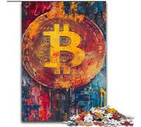 Rompecabezas para Adultos con el Logotipo de Bitcoin, 1000 Piezas Juego difícil y desafiante para Disfrutar en Familia Interacción Entre Padres e Hijos (50x75cm)