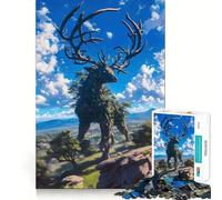 Rompecabezas para Adultos con Forma de Ciervo Gigante, 1000 Piezas, Juguete para ejercitar la Mente, Juego Relajante, diseño y Montaje, Regalo increíble (50x75cm)