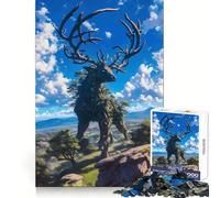 Rompecabezas para Adultos con Forma de Ciervo Gigante, 1000 Piezas, Juguete para ejercitar la Mente, Juego Relajante, diseño y Montaje, Regalo increíble (50x75cm)