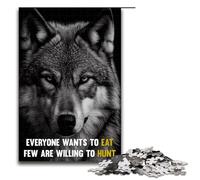 Rompecabezas para Adultos con Frases motivacionales de Lobo 1000 Piezas Adolescentes de 14 años en adelante 75 x 50 cm
