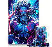Rompecabezas para Adultos con ilustración de Poseidón y tridente, 1000 Piezas, Rompecabezas para ejercitar la Mente, relajación Mental, patrón de ensamblaje, artículo de Deseo de Papá Noel (50x75cm)