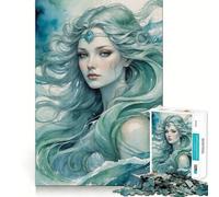 Rompecabezas para Adultos con la Diosa nórdica Njord, Representada como una Mujer 1000 Piezas Juguete para ejercitar la Mente Divertido y Relajante Regalo Ideal para Las Fiestas (38x26cm)