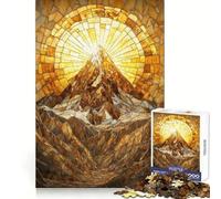 Rompecabezas para Adultos con Mosaico Dorado de Pico de montaña, 1000 Piezas Fortalece la Memoria Divertido y Relajante Borde de Calidad Regalo Ideal para Festivales (50x75cm)