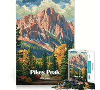 Rompecabezas para Adultos con Paisaje de la montaña Pikes Peak, 1000 Piezas, desafío Mental, patrón de ensamblaje, artículo de Deseo de Papá Noel (50x75cm)