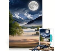 Rompecabezas para Adultos con Paisaje de montaña a la luz de la Luna, 1000 Piezas, Juguete para ejercitar la Mente, Juego Relajante, diseño y Montaje, Regalo increíble (38x52cm)