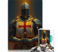 Rompecabezas para Adultos con Pinturas de Caballeros Medievales 1000 Piezas decoración de Pared cumpleaños y Navidad Apto para niños de 14 años 26x38cm