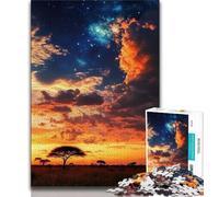 Rompecabezas para Adultos con Puesta de Sol en praderas africanas, 1000 Piezas, Juego Familiar difícil, antiestrés, Gran Regalo y Juguete, 38x26cm