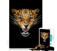 Rompecabezas para Adultos con Retrato de Leopardo Enojado,1000 Piezas,Juego Mental,Regalo,Troquelado de Alta precisión,Actividad Relajante para Grupos en Interiores (38x26cm)