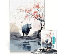 Rompecabezas para Adultos con temática de Animales japoneses,1000 Piezas,Juego Mental,Regalo,Troquelado de Alta precisión,Actividad Relajante para Grupos en Interiores (50x75cm)