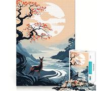 Rompecabezas para adultos con temática de animales y estilo japonés,1000 piezas Desarrolla la memoria y es divertido Corte de alta precisión Fácil de aprender Ideal para disfrutar en familia (38x52cm)