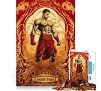 Rompecabezas para Adultos con temática de Guerrero Muay Thai, 1000 Piezas, Juguete para ejercitar la Mente, Juego Relajante, diseño para armar, Regalo increíble (38x52cm)