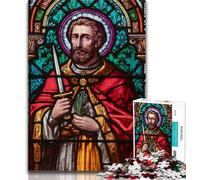 Rompecabezas para Adultos con vidrieras de San Agustín 1000 Piezas Ideal para Jugar en Familia o como Regalo de Amigo Secreto (50x75cm)
