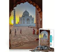 Rompecabezas para Adultos con Vista al Atardecer del Taj Mahal, 1000 Piezas, Juguete para ejercitar la Mente, Pieza de colección de Arte de Corte nítido 38x52cm