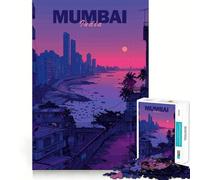 Rompecabezas para Adultos con Vista al Horizonte de Bombay al Atardecer, 1000 Piezas, Juguete para ejercitar la Mente, Juego Relajante, diseño y Montaje, Regalo increíble (50x75cm)