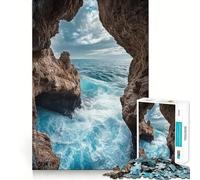 Rompecabezas para Adultos con Vista al océano Desde una Cueva, 1000 Piezas, desafío Mental, Juguete Divertido y de Calidad, (38x52cm)