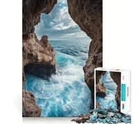 Rompecabezas para Adultos con Vista al océano Desde una Cueva, 1000 Piezas, Juguete para ejercitar la Mente, Divertido y Relajante, Ideal para armar, Regalo navideño (38x26cm)
