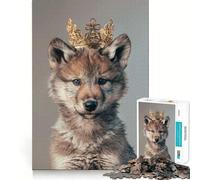 Rompecabezas para Adultos Corona del Rey Lobo de 1000 Piezas,Juego para estimular la Mente,Corte láser, Actividad Relajante para Grupos en Interiores (38x26cm)