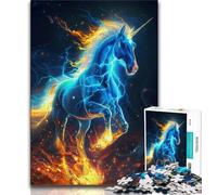 Rompecabezas para Adultos de 1000 Caballos con relámpagos un Juego desafiante Ideal para Regalar a Toda la Familia 38x26cm