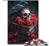 Rompecabezas para Adultos de 1000 Calaveras Rosas, Apto para Mayores de 14 años Difícil de completar, Pero Divertido y Divertido Un Regalo Genial tamaño 26x38cm