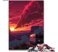 Rompecabezas para Adultos de 1000 Coches al Atardecer de Madera,Juguetes de Regalo educativos,intelectuales,descompresores,Divertidos,Juego Familiar de 50x75cm para Juegos interactivos Familiares