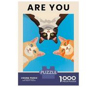 Rompecabezas para Adultos De 1000 Piezas 3 Cats Are You Pooping Rompecabezas para Adultos Juegos Familiares Montaje De Patrones Cumpleaños Y Navidad 70x50cm/1000pcs