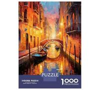 Rompecabezas para Adultos De 1000 Piezas A Canal in Venice Rompecabezas para Adultos Juguetes Antiestrés Carrera De Velocidad Manual Actividades Divertidas En Casa 52x38cm/1000pcs