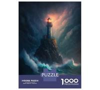 Rompecabezas para Adultos De 1000 Piezas A Lighthouse in A Storm V6 Rompecabezas para Adultos Juego De Ingenio para La Diversión Familiar Actividades Divertidas En Casa, 52x38cm/1000pcs