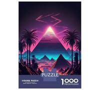 Rompecabezas para Adultos De 1000 Piezas A Pyramid in The Neon Sand Rompecabezas para Adultos Juguete Decoración De Pared Decoración del Hogar Regalos para Amigos Y Familiares 52x38cm/1000pcs