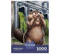 Rompecabezas para Adultos De 1000 Piezas A Sweaty Beaver Caught in A Sticky Situation. Rompecabezas para Adultos Juguetes Antiestrés Corte De Precisión Juego Desafiante Regalos 70x50cm/1000pcs