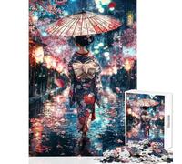 Rompecabezas para Adultos de 1000 Piezas A través de la Lluvia Ella florece Juegos relajantes Decoración de Pared Juguetes para el hogar Actividades Divertidas en casa (38x26cm)