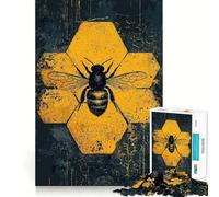 Rompecabezas para Adultos de 1000 Piezas Abeja y Panal,diseño de Corte preciso,Divertido Juego Mental,Regalo para Relajarse y divertirse,decoración navideña para la Pared (38x52cm)
