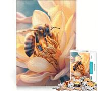 Rompecabezas para Adultos de 1000 Piezas: Abejas aterrizando en una Flor Juegos relajantes, desafío difícil, fortalece el Amor Entre Parejas 38x26cm