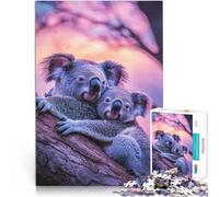 Rompecabezas para Adultos de 1000 Piezas Abrazo de Koala al Atardecer Juego de ingenio Cada Pieza es única: un desafiante y Divertido Juego Familiar 75x50cm