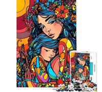 Rompecabezas para Adultos de 1000 Piezas Abrazo Floral Entre Madre e Hijo Rompecabezas práctico para Adultos Que Mejora la Memoria cumpleaños y Navidad (tamaño 38x26cm)