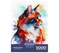 Rompecabezas para Adultos De 1000 Piezas Abstract Bobtail Cat Rompecabezas para Adultos Juguetes Antiestrés Corte De Precisión Juego Desafiante Regalos 70x50cm/1000pcs