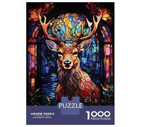 Rompecabezas para Adultos De 1000 Piezas Abstract Deer Rompecabezas para Adultos Juguetes Antiestrés Difícil Gran Regalo para Jugar 52x38cm/1000pcs
