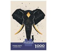 Rompecabezas para Adultos De 1000 Piezas Abstract Elephant Vector Portrait with Golden Tusks Rompecabezas para Adultos Juegos Divertidos Difícil Difícil Regalos De Cumpleaños Y Únicos 70x50cm/1000pcs