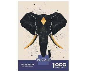Rompecabezas para Adultos De 1000 Piezas Abstract Elephant Vector Portrait with Golden Tusks Rompecabezas para Adultos Juegos Divertidos Difícil Difícil Regalos De Cumpleaños Y Únicos 70x50cm/1000pcs
