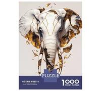 Rompecabezas para Adultos De 1000 Piezas Abstract Golden Elephant Sculpture Rompecabezas para Adultos Juguete Decoración De Pared Corte De Precisión 70x50cm/1000pcs