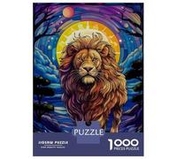 Rompecabezas para Adultos De 1000 Piezas Abstract Lion Stained Glas Rompecabezas para Adolescentes Juguetes De Bricolaje Corte De Precisión Difícil Y Desafiante 52x38cm/1000pcs