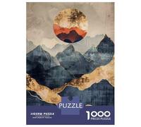 Rompecabezas para Adultos De 1000 Piezas Abstract Mountain Sunset Art Print Rompecabezas para Adultos Juego Familiar para La Diversión Familiar Regalo De Cumpleaños, Regalos, 38x26cm/1000pcs