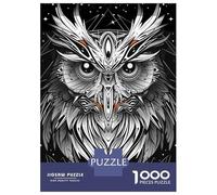Rompecabezas Para Adultos De 1000 Piezas Abstract Owl Vector Portrait in Black And White Rompecabezas Para Adultos Juegos Familiares Regalo De Cumpleaños Regalo De Cumpleaños, Regalos, 38x26cm/1000pcs