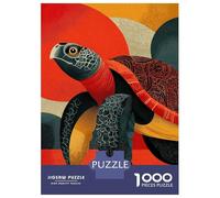 Rompecabezas para Adultos De 1000 Piezas Abstract Turtle Art with Geometric Shapes Rompecabezas para Adultos Juegos De Relajación Desafío Difícil Juego Desafiante Regalos 38x26cm/1000pcs